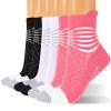 IRAMY Compression Ankle Support Socks Women - Coolmax Wicking, Cushioned Athletic, Plantar Fasciitis Relief 3 Pairs view 1