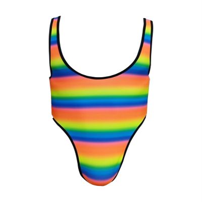 Lejafay Men's Bodysuit Jockstrap Backless Wrestling Singlet Body Chest Harness Jumpsuit Underwear Coloful Large