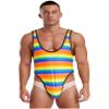 Lejafay Men's Bodysuit Jockstrap Backless Wrestling Singlet Body Chest Harness Jumpsuit Underwear Coloful Large view 2