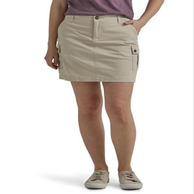 Lee Women's Ultra Lux Comfort with Flex-to-Go Cargo Skort Pioneer Beige 18