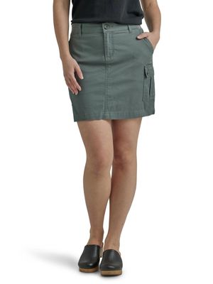 Lee Women's Ultra Lux Comfort with Flex-to-Go Cargo Skort, Fort Green, 18