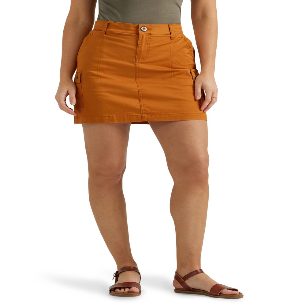 Lee Womens Ultra Lux Comfort with Flex-to-go Cargo Skort, Caramel, 16 US