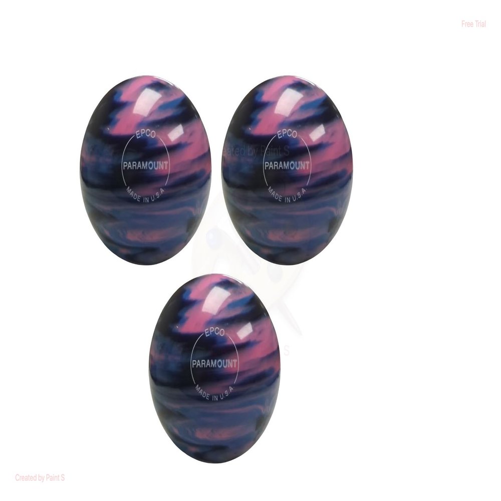BuyBocceBalls - EPCO Duckpin Bowling Balls - - (4 3/4 inch- 3lbs. 6 oz.) Pack of 3 - Marbleized - Navy, Light Blue & Pink - Made in USA
