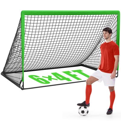 KTRIO 6x4 ft Soccer Goal for Backyard, Portable Soccer Net, Large Foldable Soccer Goals with Carry Bag for Kids Youth Teens Sports, Green 1pack