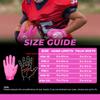 HANDLANDY Youth Football Gloves, Sticky Wide Receiver Gloves for Kids, White and Gold Stretch Fit Football Glove (Pink and White, Medium) view 2