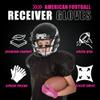 HANDLANDY Youth Football Gloves, Sticky Wide Receiver Gloves for Kids, White and Gold Stretch Fit Football Glove (Pink and White, X-Large) view 4