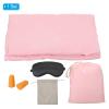 PATIKIL 82.6x47 Inch Sleeping Bag Liner, Lightweight Soft Travel Camping Sheet Sleep Sack Compact Sleeping Bag Set with Carry Bag for Backpacking Camping Travel Hotel, Pink view 3