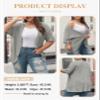 Eytino Womens Plus Size Kimono Cardigan Short Sleeve Open Front Cover Up Loose Casual Blouse Oversized Light-Weight Solid Tops Gray 4X view 3