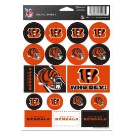 Cincinnati Bengals Vinyl Sticker Sheet 5" x 7"