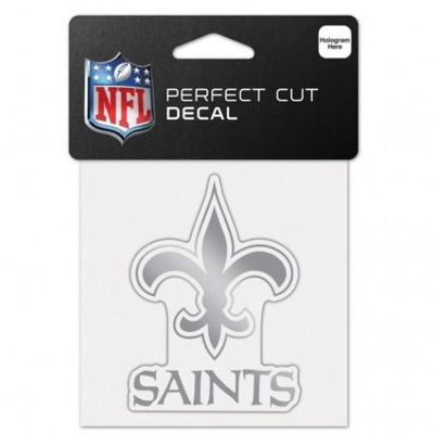 WinCraft NFL New Orleans Saints Silver Metallic Auto Decal 4"x4"