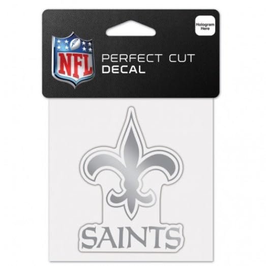 WinCraft NFL New Orleans Saints Silver Metallic Auto Decal 4"x4"