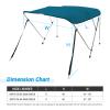 AA Products 3 Bow Bimini Top Cover Sun Shade Boat Canopy Waterproof Includes Storage Boot with Aluminum Frame, 46" Height with Rear Support Poles, 6'L x 46" H x 54"-60" W, Dark Green view 2