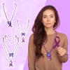 36 Pcs Alzheimers Bead Necklaces Purple Ribbon Awareness Alzheimers Awareness Products Butterfly Pendant Necklaces for Domestic Violence Lupus Epilepsy Pancreatic Cancer Women Survivor Jewelry Gifts view 4