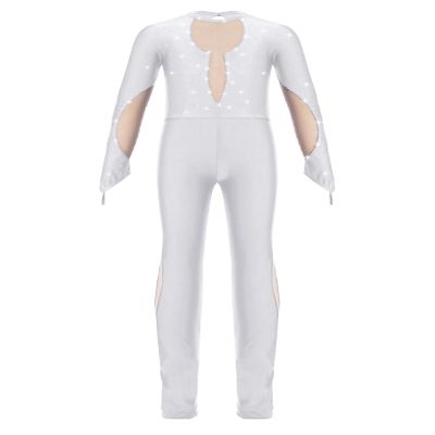TSSOE Girls Long Sleeve Shiny Rhinestone Figure Skating Jumpsuit Bodysuit Gymnastics Leotard Unitard B05 14 Years