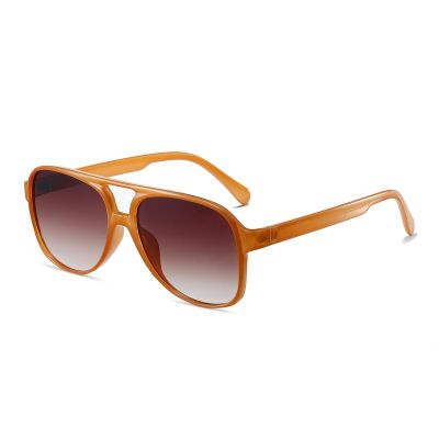 Freckles Mark Vintage Retro 70s Sunglasses for Women Men Classic Large Square Aviator Trendy Glasses (Milky Orange, Millimeters, 60)