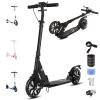 GLDDFDG Adult Kick Scooter with Brakes, Aluminum Alloy Lightweight Scooter for Teens & Adults, with Foot Support Frame, Shock AbsorptionDesign, Big Wheels Foldable Scooter for Indoor & Outdoor,Black view 1