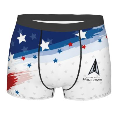 United States Space Force Boxer Briefs Comfort Stretch Underwear Trunks Wicking Breathable Knickers For Mens Black
