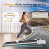 3HP Walking Pad Treadmill with 9% 5-Level Auto Incline, 360 lbs Capacity & Big LED Screen Under Desk Treadmill with Run Mode, Compact Treadmills for Home Small/Office,Assembly Free,Wider Belt - White view 2