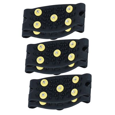 GALPADA 3 Pairs Children' -Tooth Crampons Cleats Ice Skates Non Slip Shoe Grippers Anti-Slip Ice Grippers Non-Slip Shoes Crampons Non Slip Gripper Spikes for Shoes Outdoor Shoe Covers