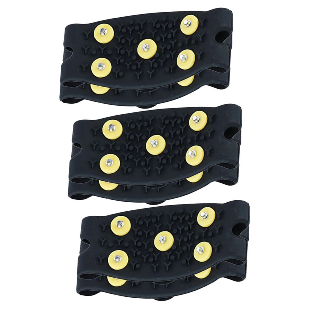 GALPADA 3 Pairs Children' -Tooth Crampons Cleats Ice Skates Non Slip Shoe Grippers Anti-Slip Ice Grippers Non-Slip Shoes Crampons Non Slip Gripper Spikes for Shoes Outdoor Shoe Covers