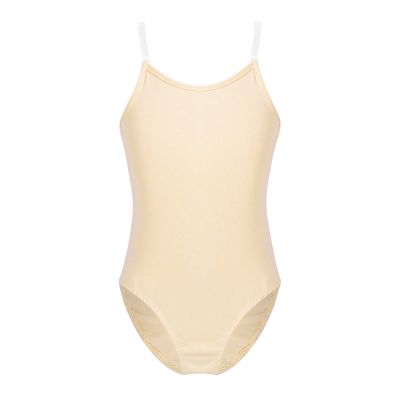 Hedmy Fashion Girls' Team Basic Camisole Leotard with Adjustable StrapsGymnastic Leotard Ballet Dance Costume Nude 7-8 Years