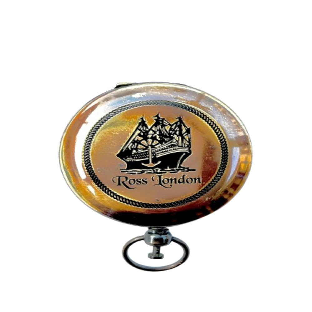 Handcrafted 2" Antique Style Pocket Compass with Intricate Detailed Leather Case Fully Functional Compass for Camping & Hiking