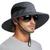 PFFY Sun Bucket Hats for Men Women 3 Wide Brim UPF 50+ Fishing & Beach Hat Darkgrey view 1