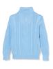 Amazon Essentials Boys Quarter-Zip Cable-Knit Relaxed-Fit Sweater, Powder Blue, Medium view 1