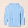 Amazon Essentials Boys Quarter-Zip Cable-Knit Relaxed-Fit Sweater, Powder Blue, Medium view 3