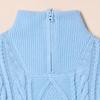 Amazon Essentials Boys Quarter-Zip Cable-Knit Relaxed-Fit Sweater, Powder Blue, Medium view 4
