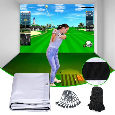 Wiseek Golf Impact Screen,Easy to Install and Thicker Golf Simulator Impact Screen with Probe and Snap Hooks for Training Indoor/Outdoor with Grommet Holes,7 Sizes for Choice
