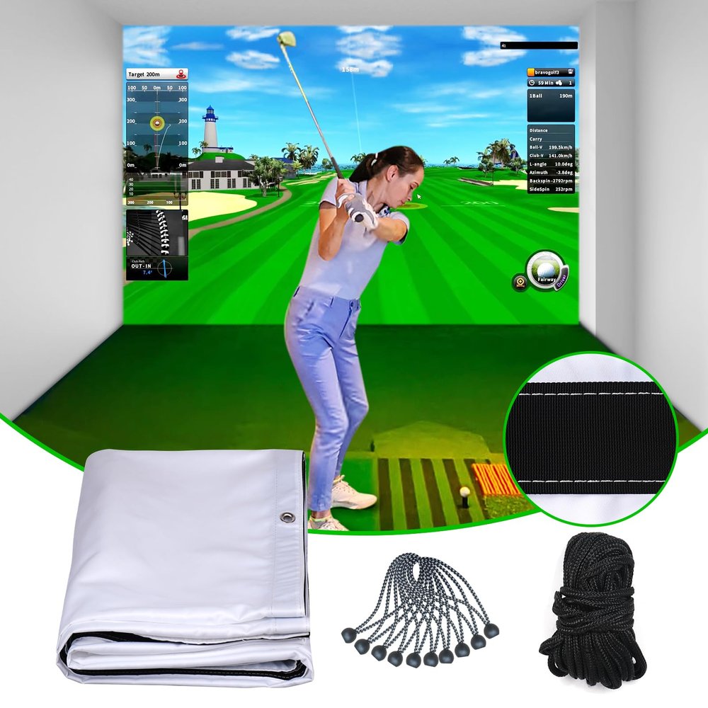 Wiseek Golf Impact Screen,Easy to Install and Thicker Golf Simulator Impact Screen with Probe and Snap Hooks for Training Indoor/Outdoor with Grommet Holes,7 Sizes for Choice