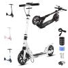 GLDDFDG Adult Kick Scooter with Brakes, Aluminum Alloy Lightweight Scooter for Teens & Adults, with Foot Support Frame, Shock AbsorptionDesign, Big Wheels Foldable Scooter for Indoor & Outdoor,White view 1