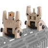 TPRCOL Flip Up Sight Front and Rear Flip Lightweight Sights,with Green Red Fiber Optics Dots, Mounted on Any Picatinny Rail (Fiber Optics Tan) view 1