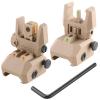 TPRCOL Flip Up Sight Front and Rear Flip Lightweight Sights,with Green Red Fiber Optics Dots, Mounted on Any Picatinny Rail (Fiber Optics Tan) view 2