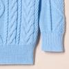 Amazon Essentials Boys' Quarter-Zip Cable-Knit Relaxed-Fit Sweater, Powder Blue, Large view 2