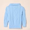Amazon Essentials Boys' Quarter-Zip Cable-Knit Relaxed-Fit Sweater, Powder Blue, X-Small view 3