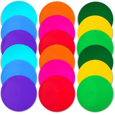 Vhxorrz Spot Markers 9 Inch 18Pcs Non-Slip Rubber Agility Markers Flat Field Floor Dots for Gym Football Soccer Basketball Class Room Activities Dance Sports Drills Speed Training Markers 9 Colors TPE