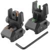 TPRCOL Flip Up Sight Front and Rear Flip Lightweight Sights,with Green Red Fiber Optics Dots, Mounted on Any Picatinny Rail (Fiber Optics Black) view 1