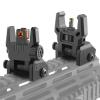 TPRCOL Flip Up Sight Front and Rear Flip Lightweight Sights,with Green Red Fiber Optics Dots, Mounted on Any Picatinny Rail (Fiber Optics Black) view 2