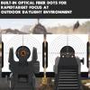TPRCOL Flip Up Sight Front and Rear Flip Lightweight Sights,with Green Red Fiber Optics Dots, Mounted on Any Picatinny Rail (Fiber Optics Black) view 3