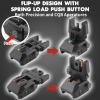 TPRCOL Flip Up Sight Front and Rear Flip Lightweight Sights,with Green Red Fiber Optics Dots, Mounted on Any Picatinny Rail (Fiber Optics Black) view 4