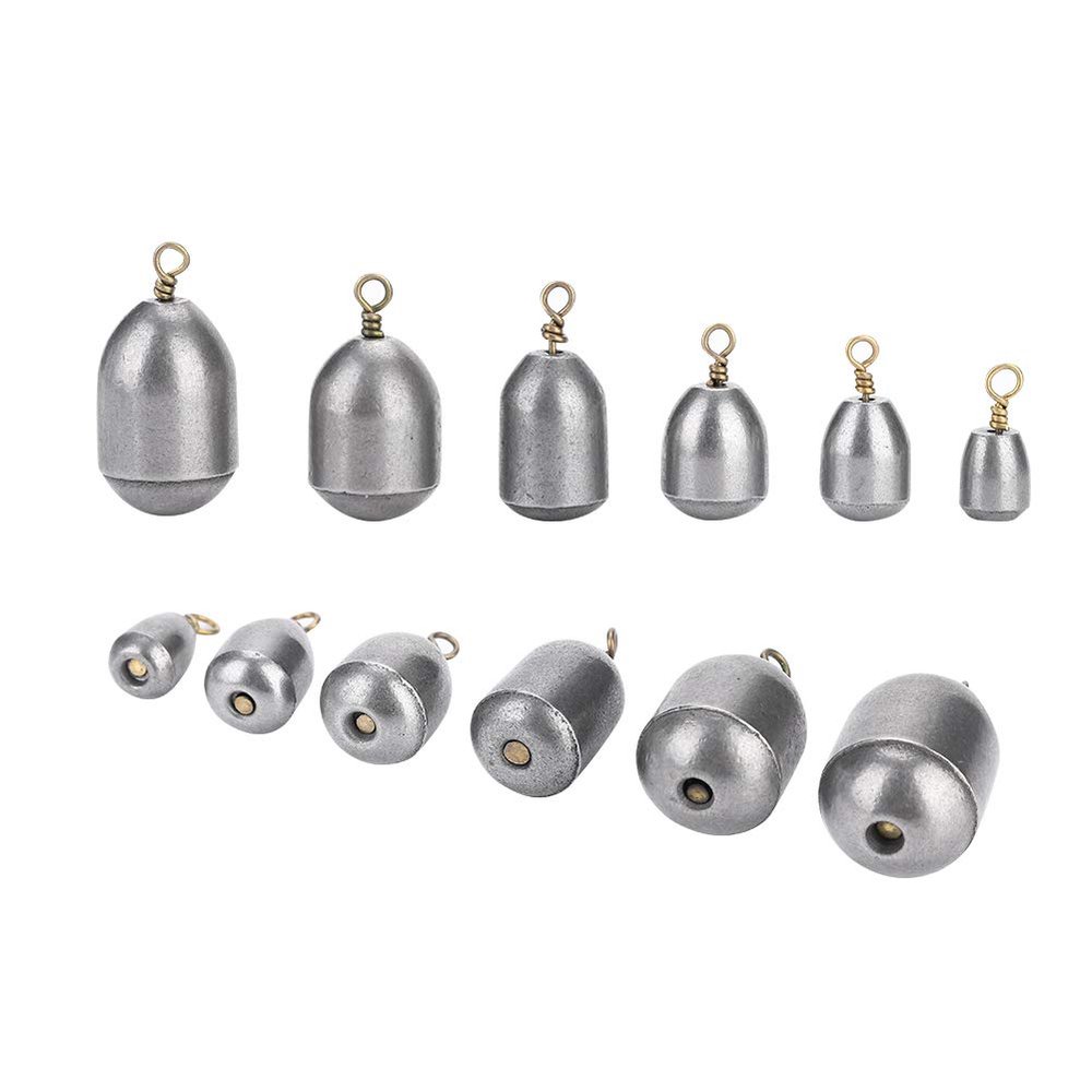 Gavigain Saltwater Fishing Weights Sinkers Fishing Weight Brass Freshwater Bass Sinker Weight with Rolling Fishing Sinker Set with Box Fish Casting Tool (12pcs)