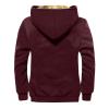 Mens Vintage Fleece Jacket Sherpa Lined Winter Coats Parka Warm Cozy Outerwear Windbreaker Casual Hoodies Plus Size2-Red,XX-Large view 2