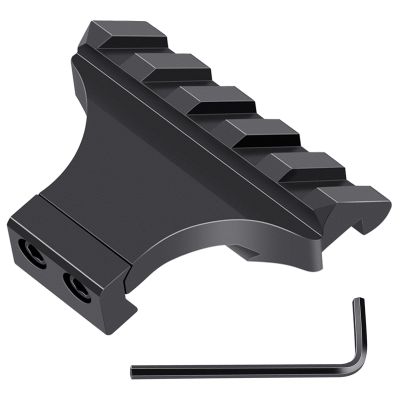 LONSEL 45 Picatinny Offset Rail Mount, 3 4 5 Slots 45 Degree Offset Picatinny Rail Mounts Aluminum Low Profile Adapter for Flashlight Laser Sight Optics (5 Slot - 1 Pack)