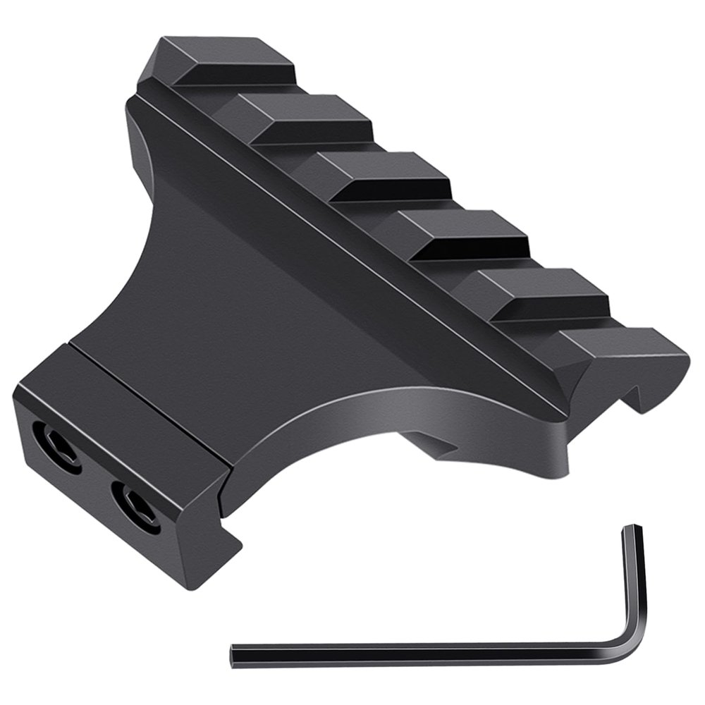 LONSEL 45 Picatinny Offset Rail Mount, 3 4 5 Slots 45 Degree Offset Picatinny Rail Mounts Aluminum Low Profile Adapter for Flashlight Laser Sight Optics (5 Slot - 1 Pack)
