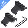 LONSEL 45 Picatinny Offset Rail Mount, 3 4 5 Slots 45 Degree Offset Picatinny Rail Mounts Aluminum Low Profile Adapter for Flashlight Laser Sight Optics (4 Slot - 2 Pack) view 2