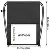 CALACH draw string back bag, Large Gym Sports string backpack for men and women with front zipper pocket and inside zipper pocket to keep key or phone(black) view 3