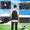 CALACH draw string back bag, Large Gym Sports string backpack for men and women with front zipper pocket and inside zipper pocket to keep key or phone(black) view 4