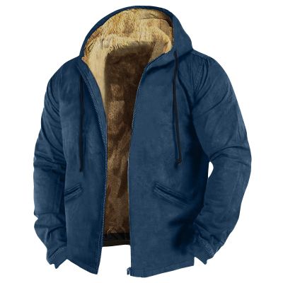 Generic Mens Vintage Fleece Jacket Sherpa Lined Winter Coats Fashion Top Quick Dry T-Shirts for Men Mens Slim Fit Linen Shirt Maroon Sweater Plus Size2-Navy,7X-Large